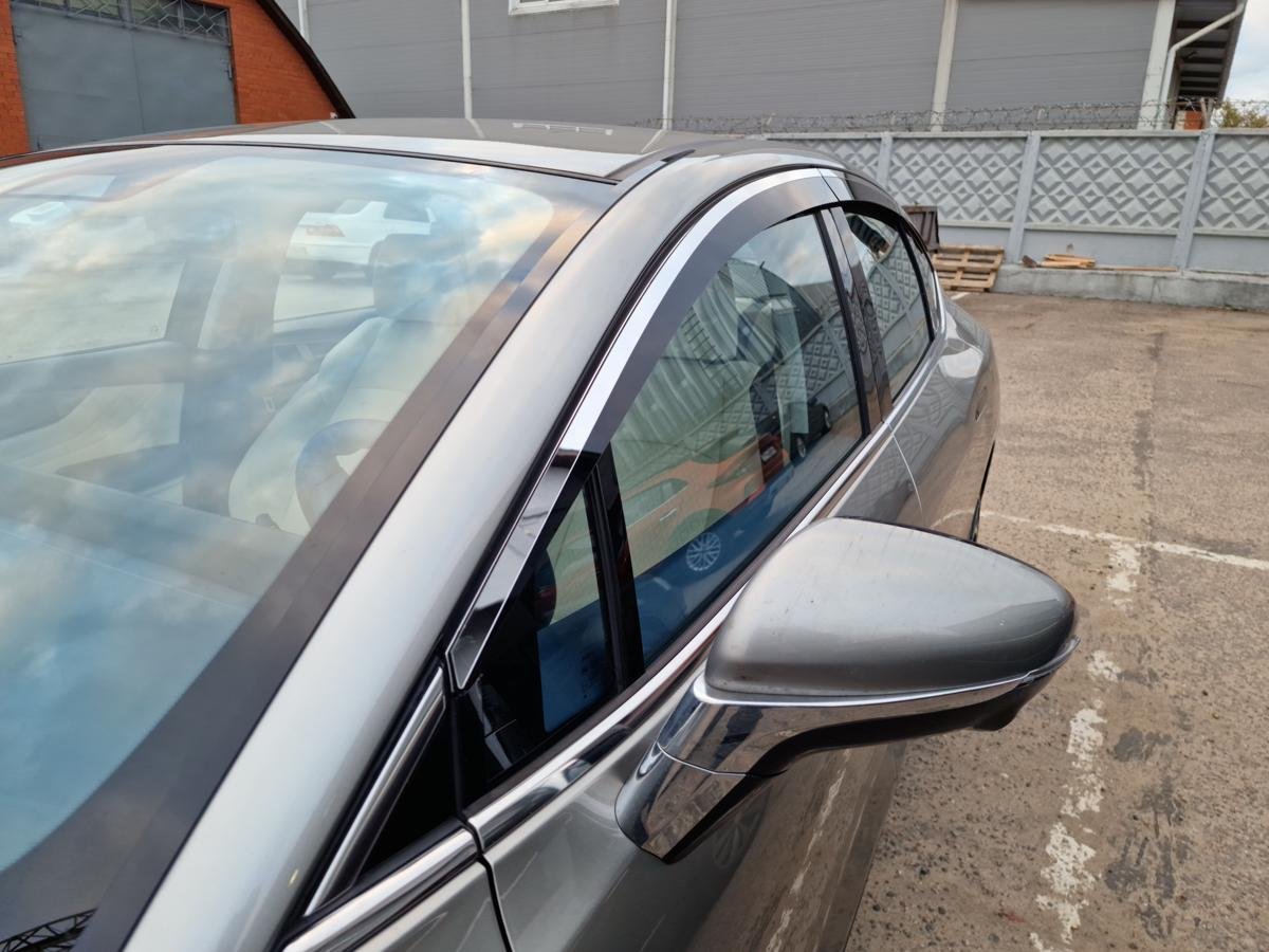 Дефлекторы окон 2D с хром накладками 6 шт. (под наклоном) для Амберавто А5 I