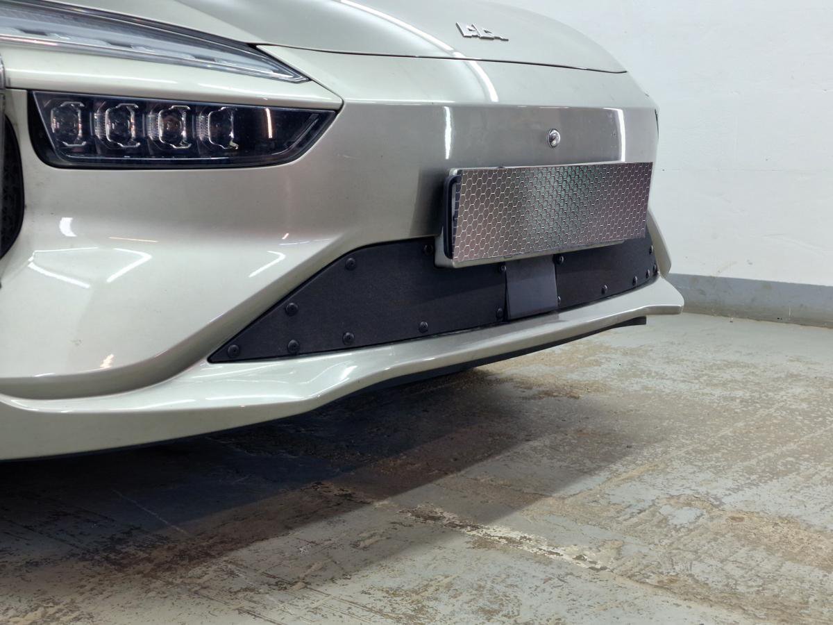 Зимняя заглушка радиатора к съемной сетке низ с датчиком АСС 2 части для Амберавто А5 I