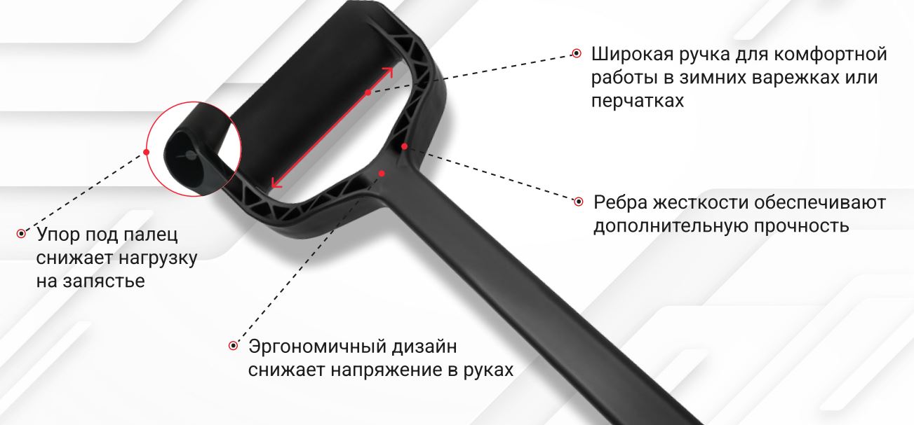 Автомобильная лопата для снега цельнолитая из полипропилена с металлическим кантом