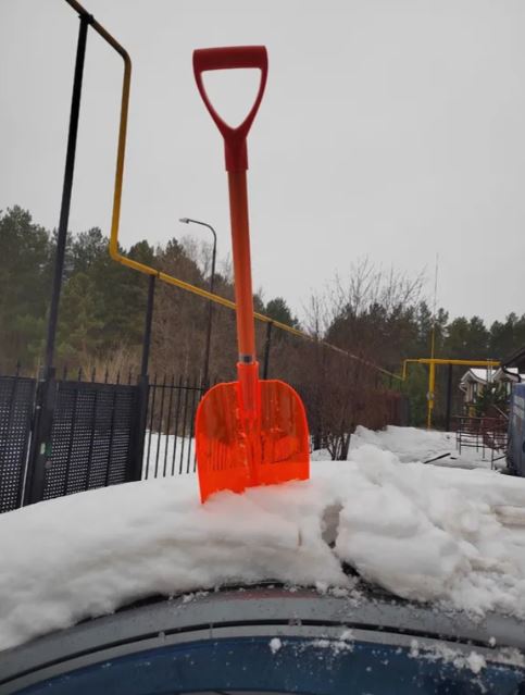 Лопата автомобильная компактная со съемным алюминиевым черенком V-образной ручкой