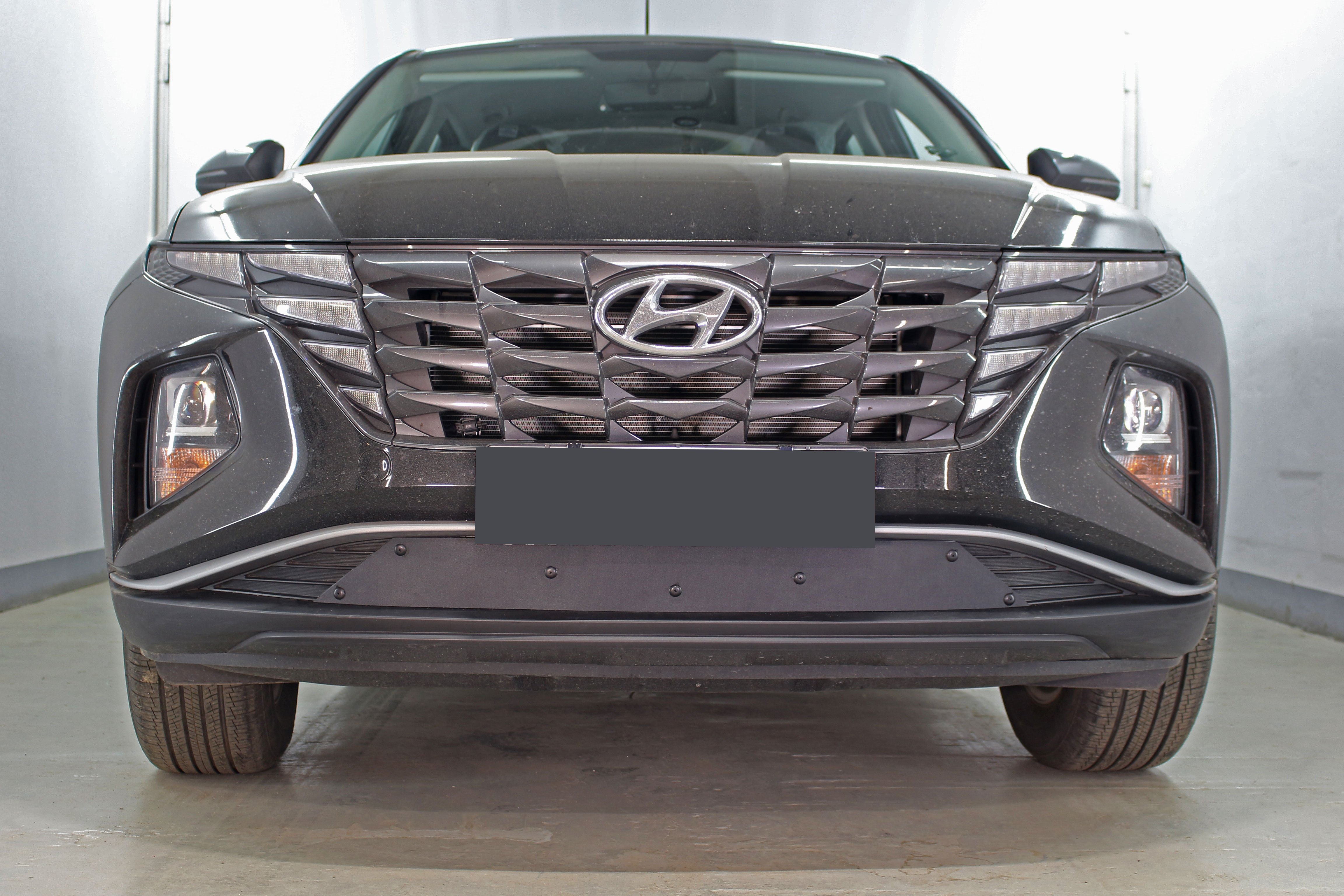 Зимняя заглушка радиатора к съемной сетке низ для Hyundai Tucson IV Рестайлинг