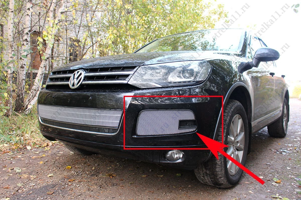 Защитная сетка радиатора боковые (2 части) для Volkswagen Touareg II