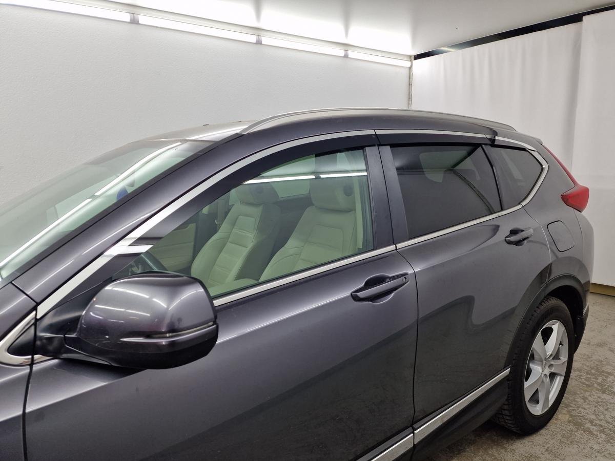 Дефлекторы окон 2D с хром накладками 6 шт. под наклоном для Honda CR-V V Рестайлинг