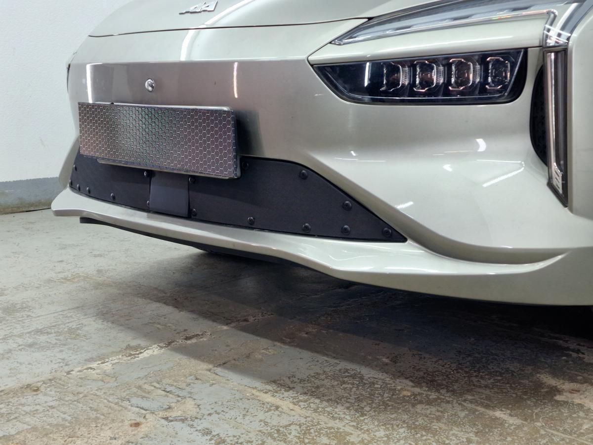 Зимняя заглушка радиатора к съемной сетке низ с датчиком АСС 2 части для Амберавто А5 I