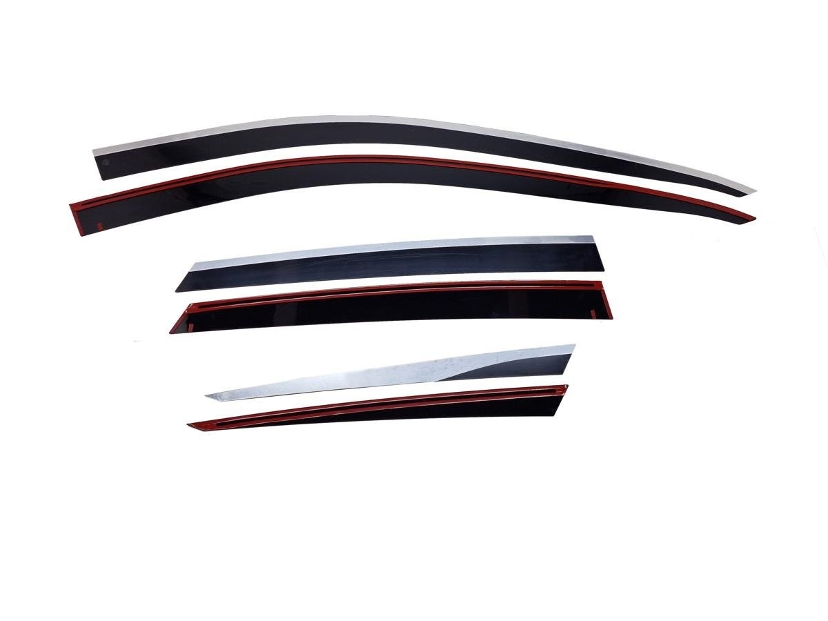 Дефлекторы окон 2D с хром накладками 6 шт. (короткая база) для Hyundai Tucson IV Рестайлинг