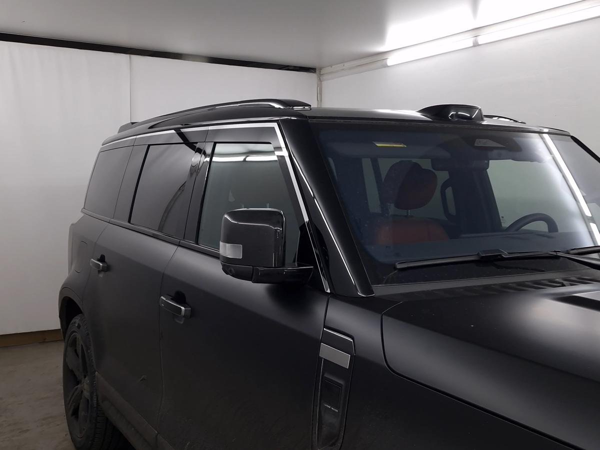 Дефлекторы окон 2D с хром накладками 6 шт. для Polar Stone (Jishi) 01