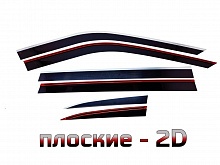 Дефлекторы окон 2D с хром накладками 6 шт. для Toyota Highlander IV (U70)