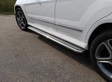 Пороги с площадкой (нерж. лист) 42,4 мм для Mercedes-Benz GLK-Класс I (X204) Рестайлинг