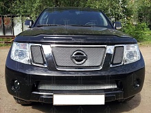 Защитная сетка радиатора верх для Nissan Navara (Frontier) III (D40) Рестайлинг